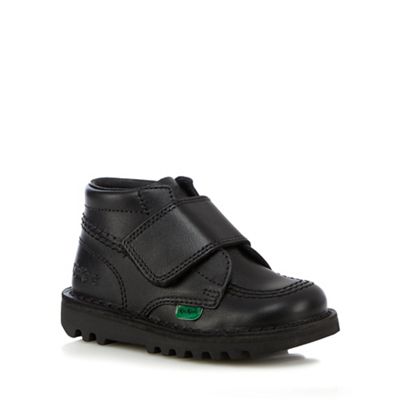 Boys' black leather boots